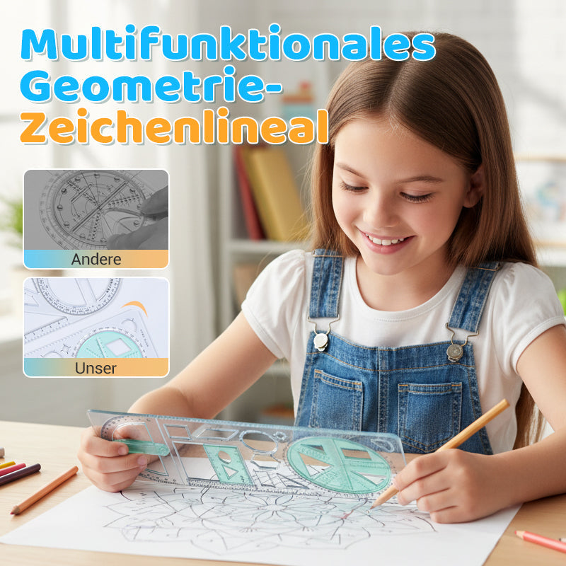 Geometry Ruler Rotatable Protractor Break-Resistant Plastic