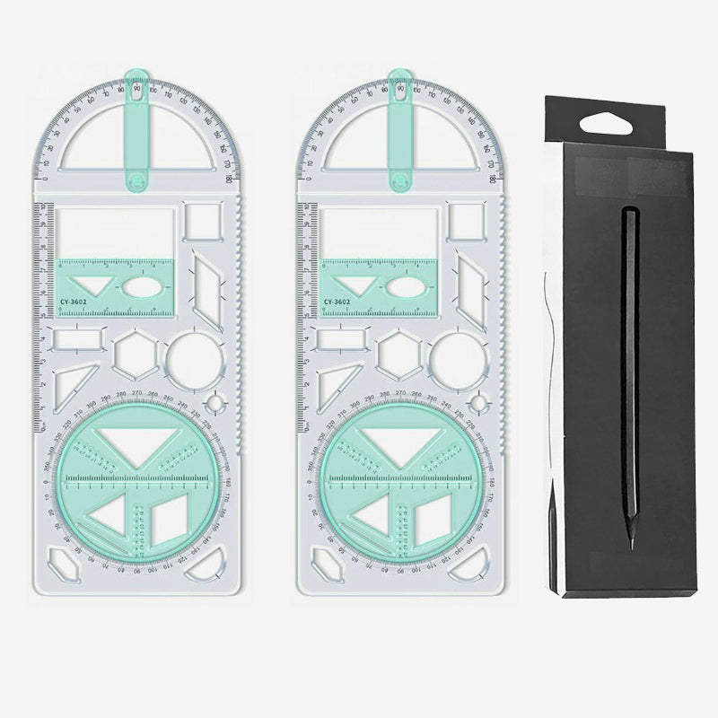 Geometry Ruler Rotatable Protractor Break-Resistant Plastic