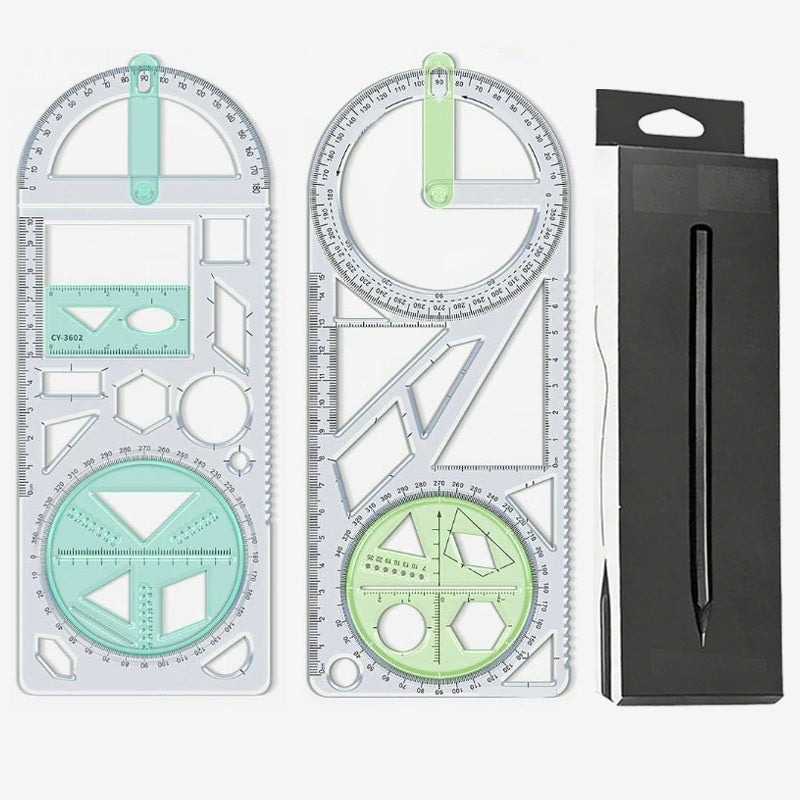 Geometry Ruler Rotatable Protractor Break-Resistant Plastic