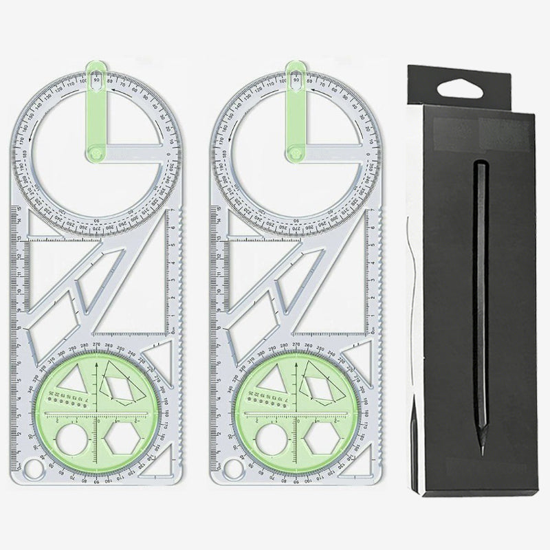 Geometry Ruler Rotatable Protractor Break-Resistant Plastic