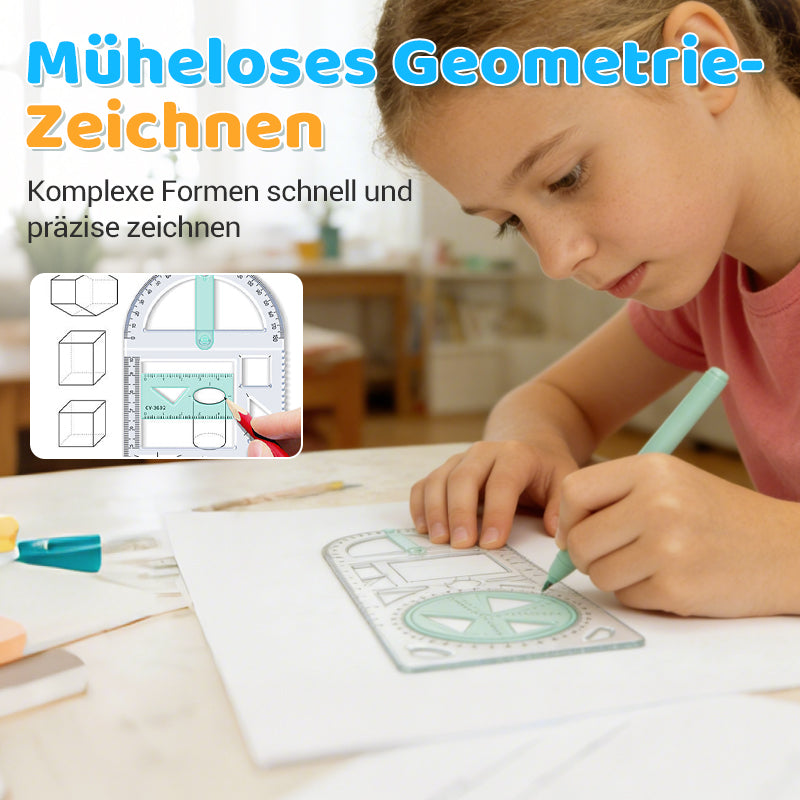Geometry Ruler Rotatable Protractor Break-Resistant Plastic