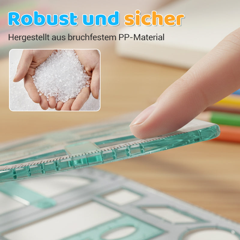 Geometry Ruler Rotatable Protractor Break-Resistant Plastic
