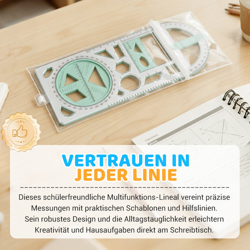Geometry Ruler Rotatable Protractor Break-Resistant Plastic