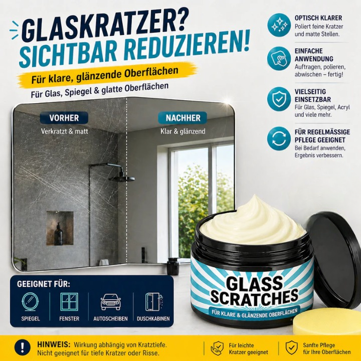 Glass Polishing Cream Scratch-Reducing For Mirrors & Acrylic