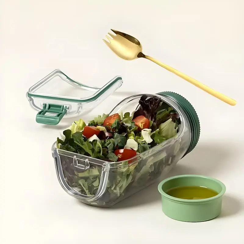 Glass Salad Container Wide Opening Screw-Seal Lid