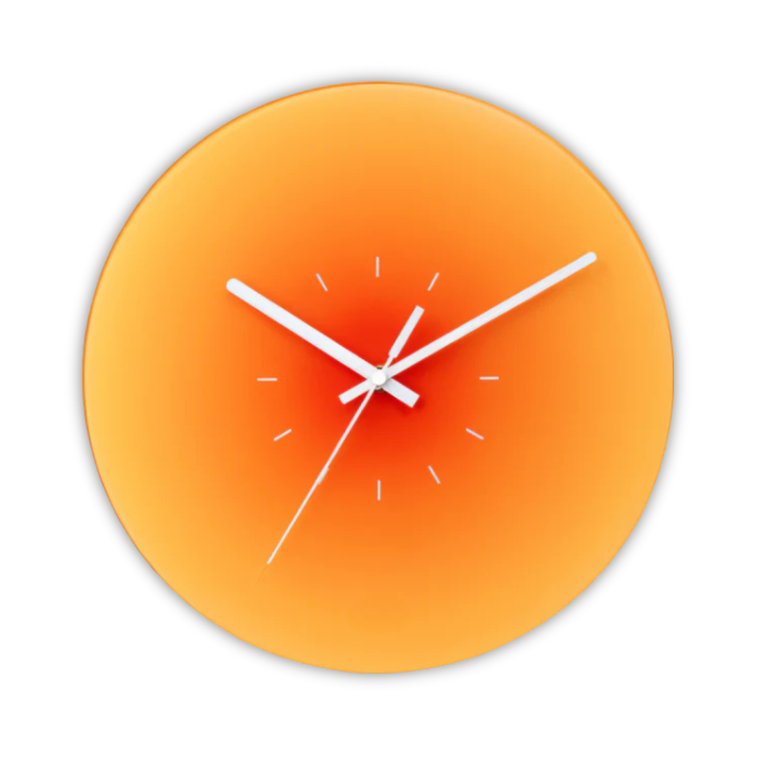 Glass Wall Clock Silent Quartz Color Gradient