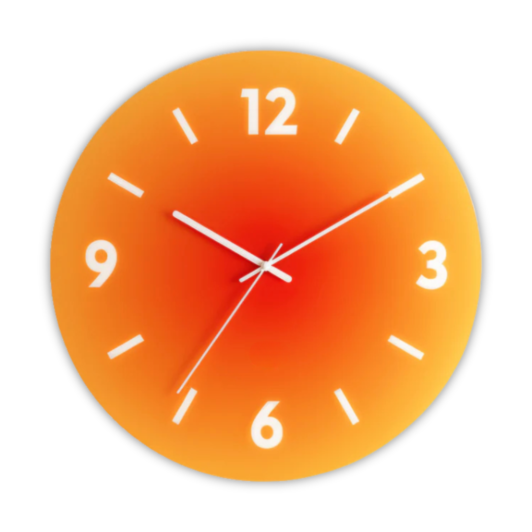 Glass Wall Clock Silent Quartz Color Gradient
