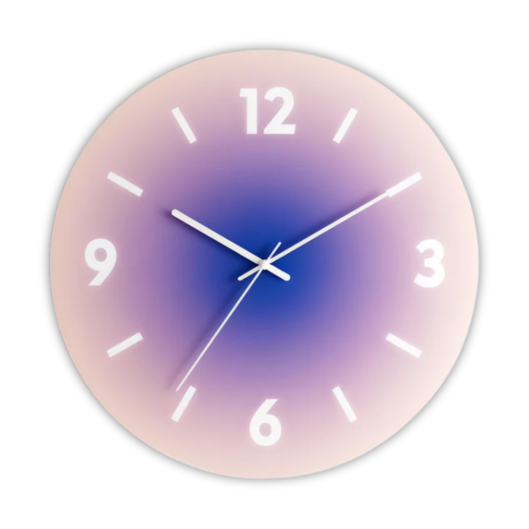 Glass Wall Clock Silent Quartz Color Gradient