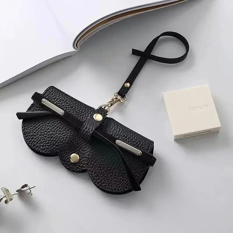 Glasses Case PU Leather Soft Lining Snap Closure