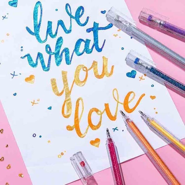 Glitter Gel Pen Set Fine Ballpoint Smudge-Proof