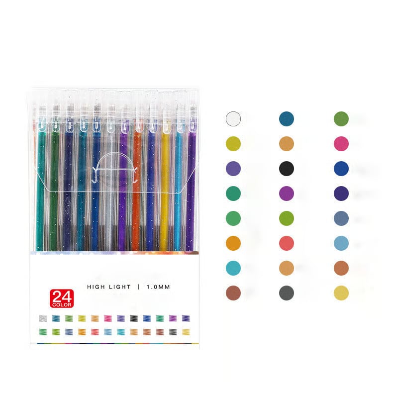 Glitter Gel Pen Set Fine Ballpoint Smudge-Proof