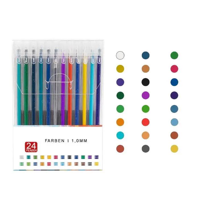 Glitter Gel Pen Set Fine Point & Quick-Dry Non-Toxic
