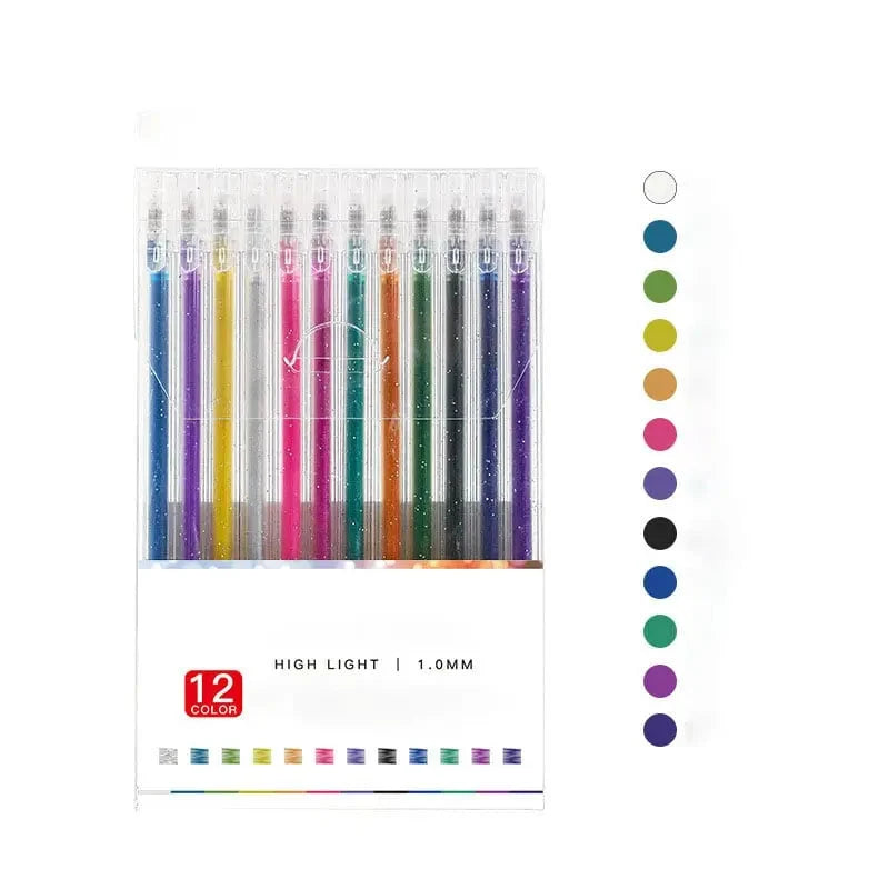 Glitter Gel Pen Set Fine Tip Smudge-Proof