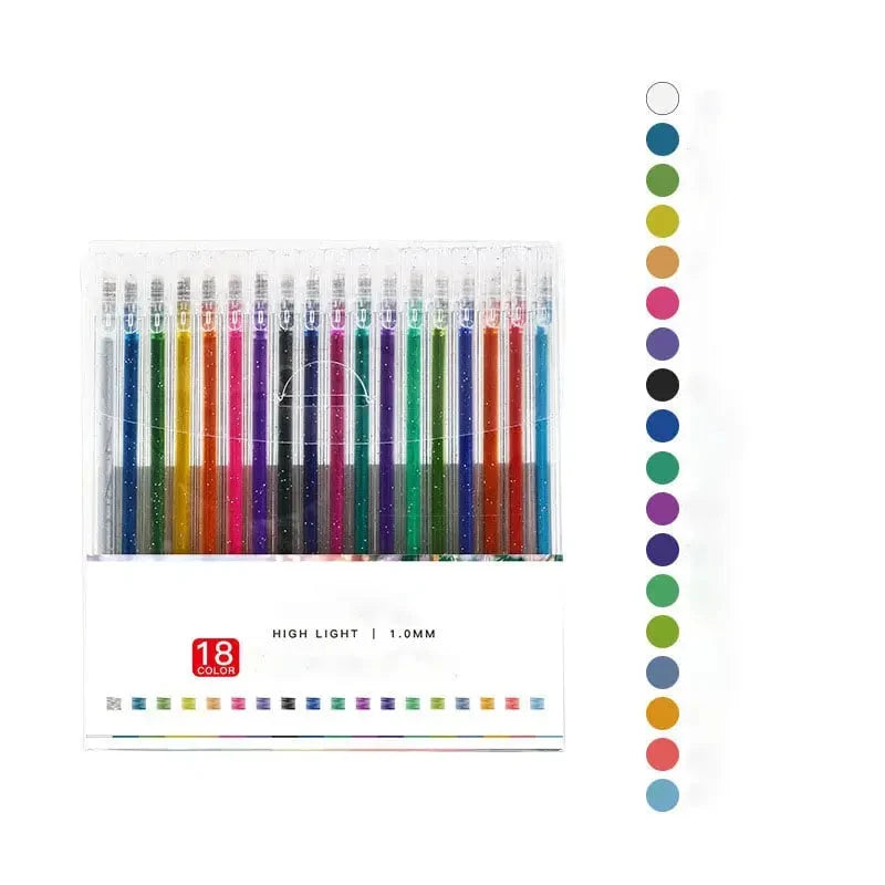 Glitter Gel Pen Set Fine Tip Smudge-Proof