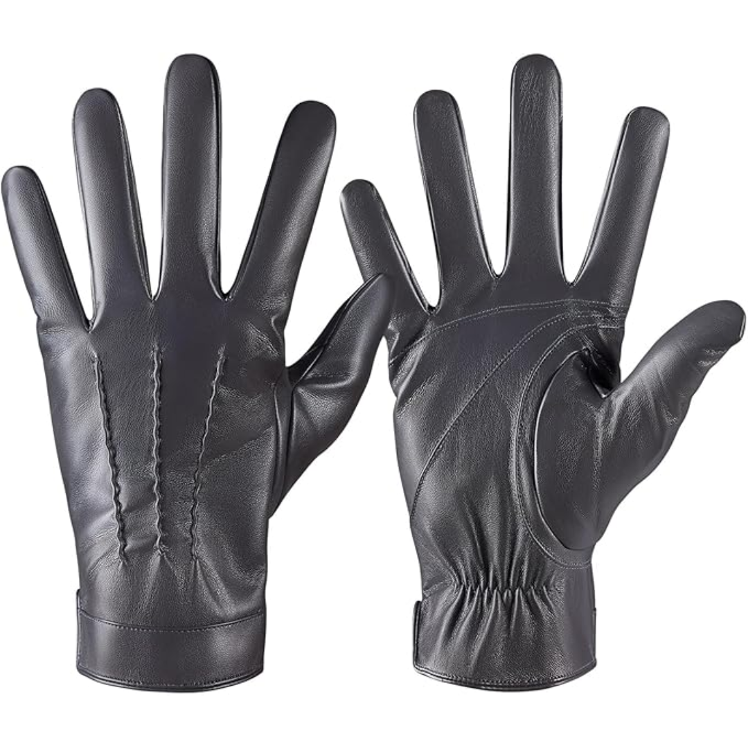 Gloves Leather Touchscreen Cashmere Lining Wind & Water-Repellent