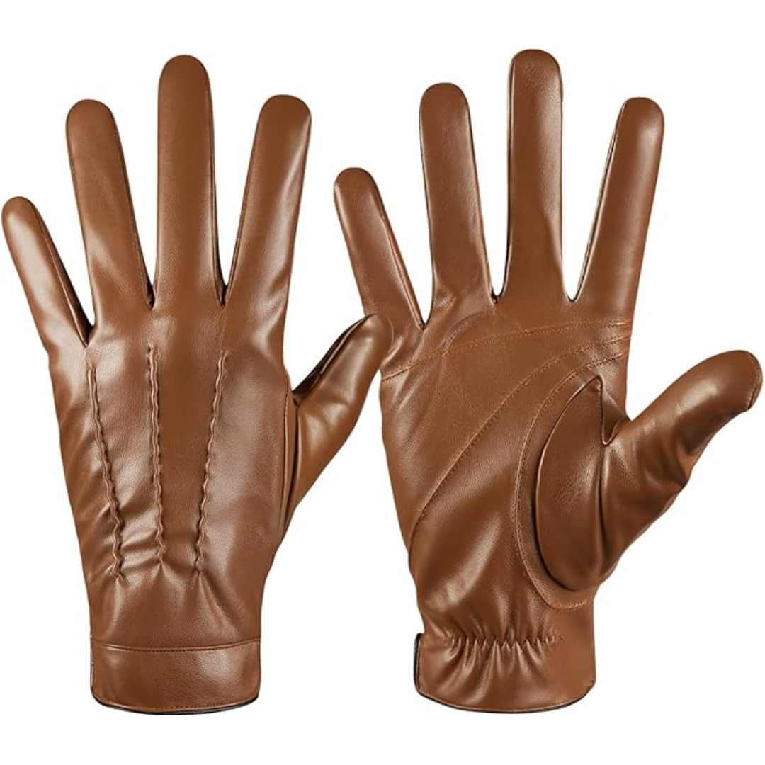 Gloves Leather Touchscreen Cashmere Lining Wind & Water-Repellent