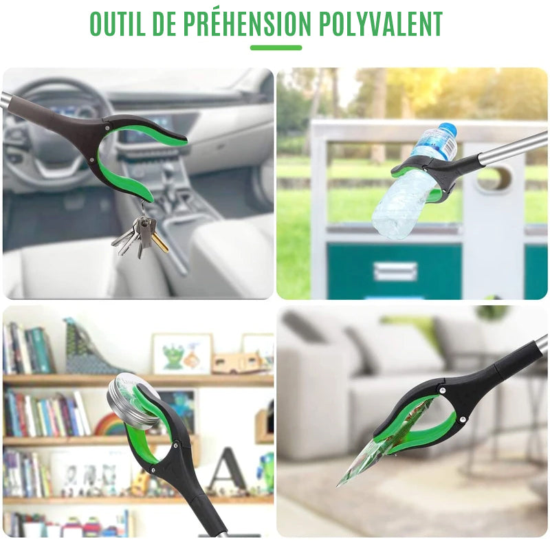 Grabber Tool Adjustable Angled Arm Magnetic Tip & Rotating Jaws