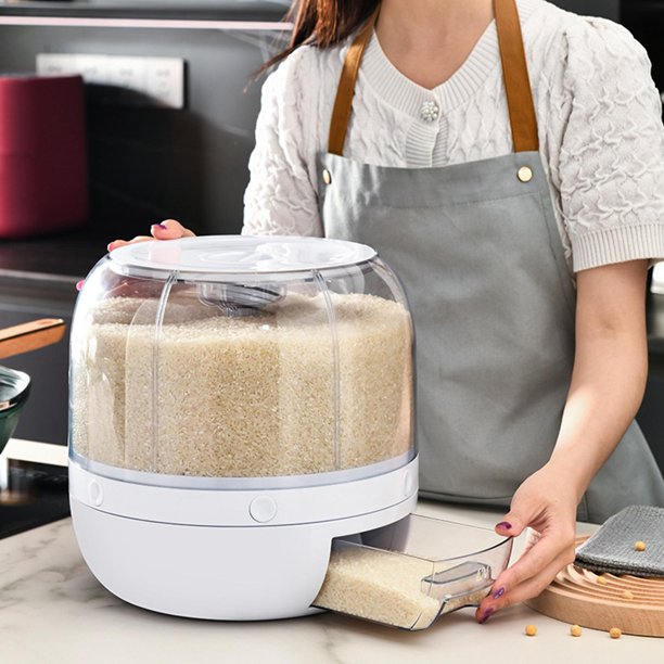 Grain Storage Dispenser Airtight 360 Degree Rotation Transparent Windows