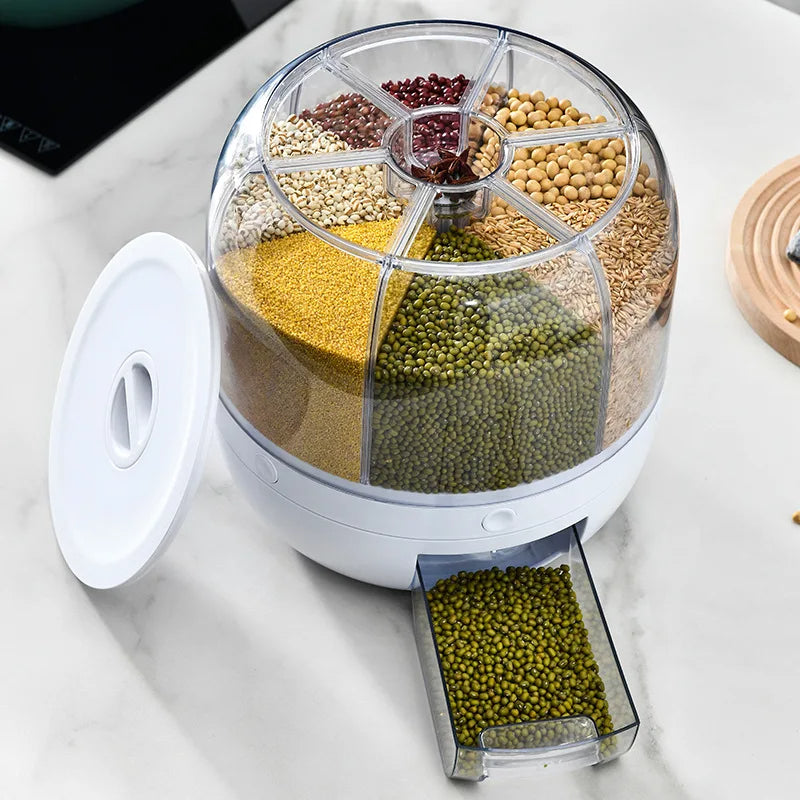 Grain Storage Dispenser Airtight 360 Degree Rotation Transparent Windows