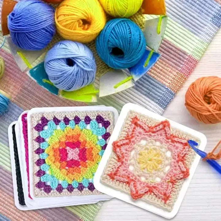 Granny Square Pattern Cards 50 Designs Clear Crochet Charts