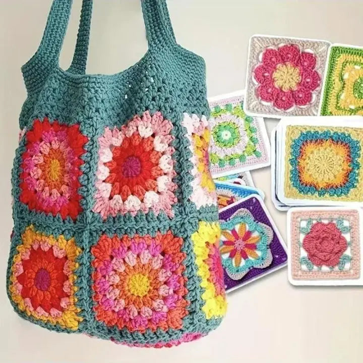 Granny Square Pattern Cards 50 Designs Clear Crochet Charts