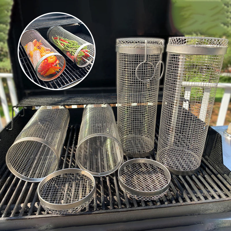 Grill Basket 360° Rotating Stainless Steel Dishwasher Safe