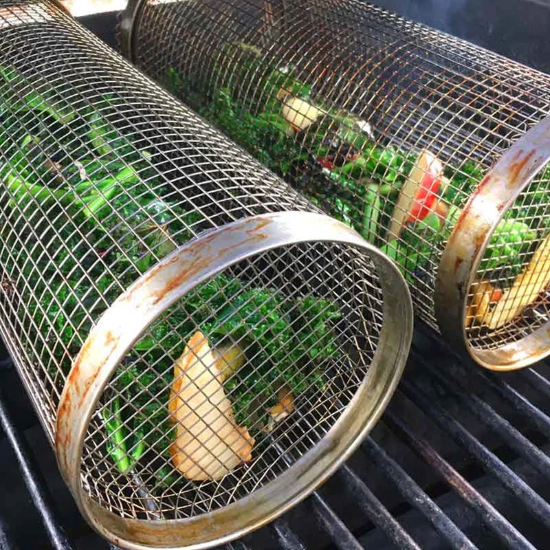 Grill Basket 360° Rotating Stainless Steel Dishwasher Safe