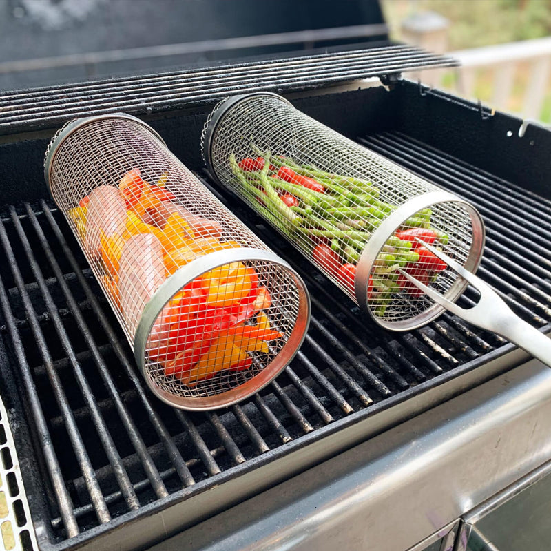 Grill Basket 360° Rotating Stainless Steel Dishwasher Safe