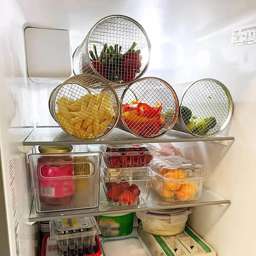 Grill Basket Cylindrical Perforated Stainless Steel