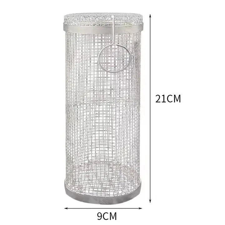 Grill Basket Cylindrical Perforated Stainless Steel