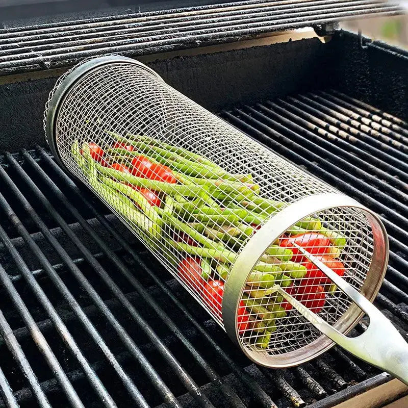 Grill Basket Rotating 304 Stainless Steel