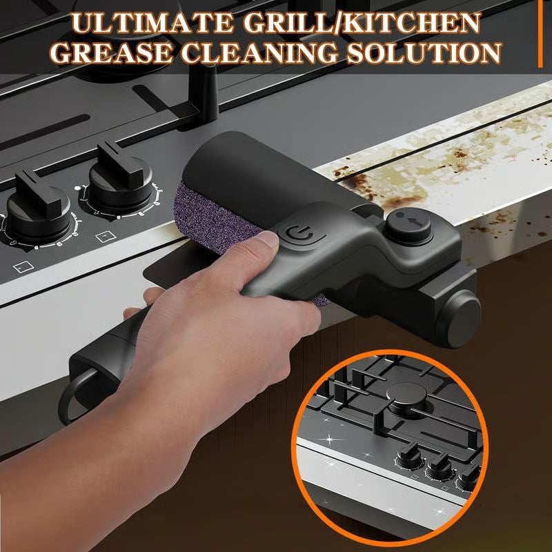Grill Brush Motorized Cordless Rechargeable Stainless Steel Bristles