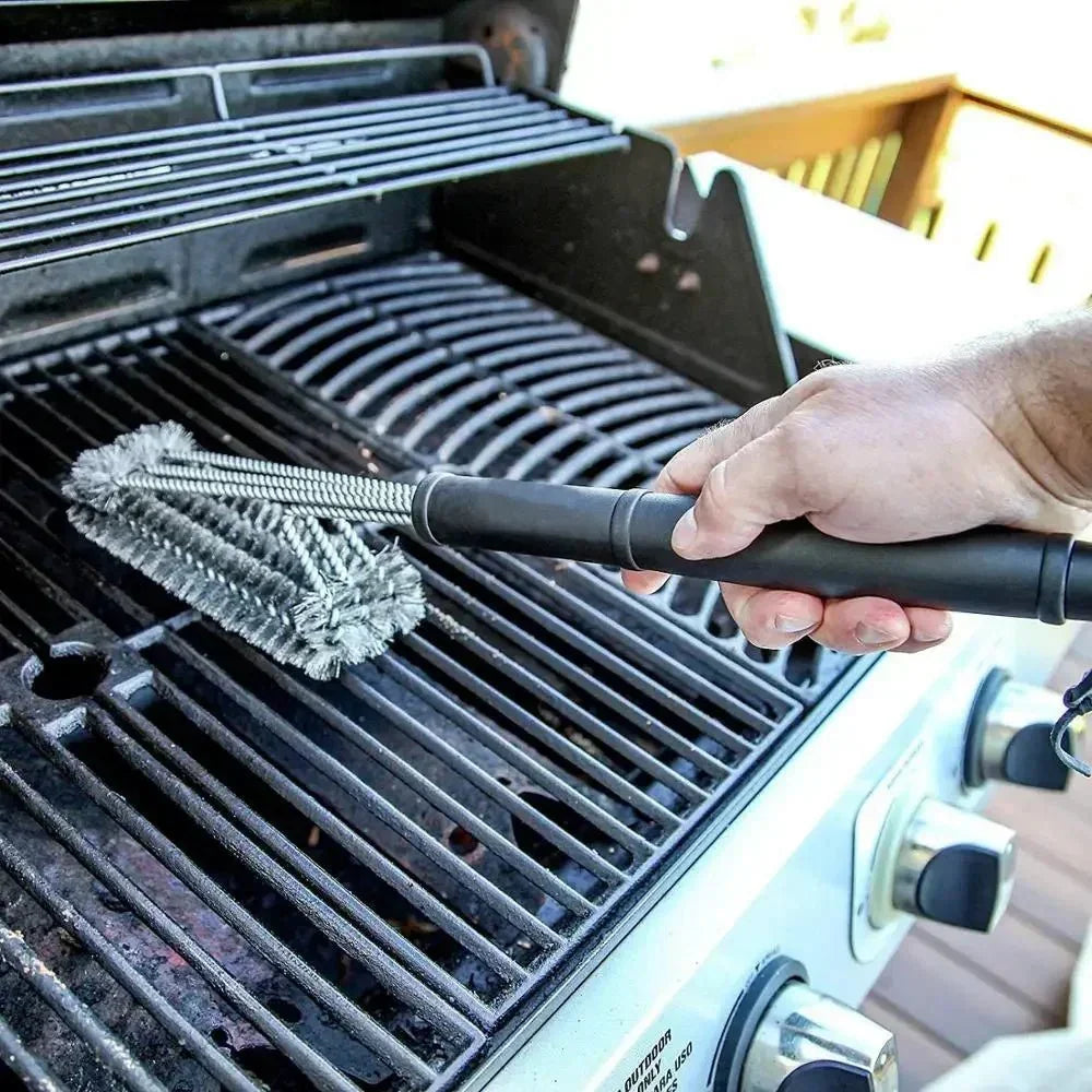 Grill Brush Stainless Steel Bristles Ergonomic Non-Slip Handle
