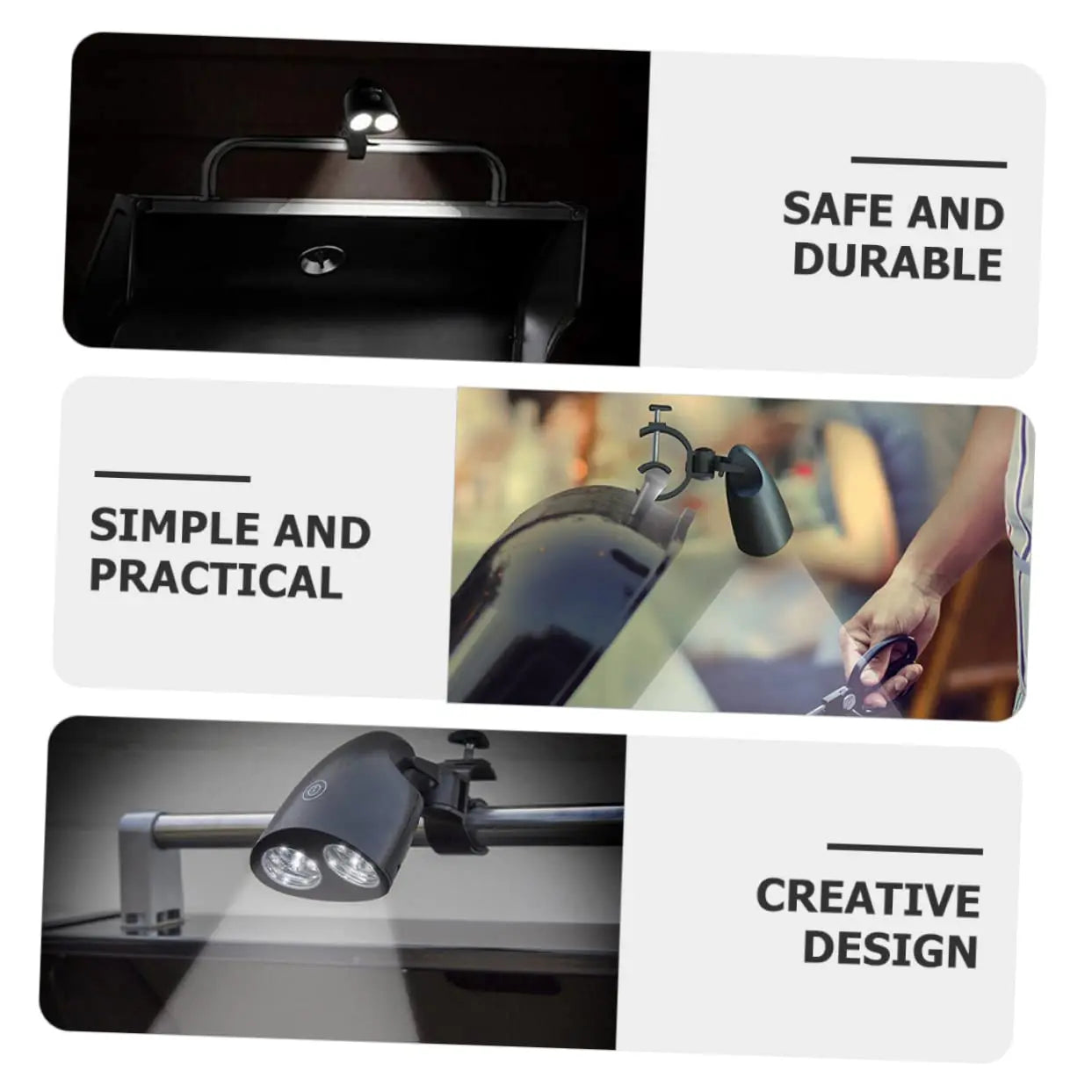 Grill Lamp 360 Degree Rotating Dual-Head LED Clip Mount