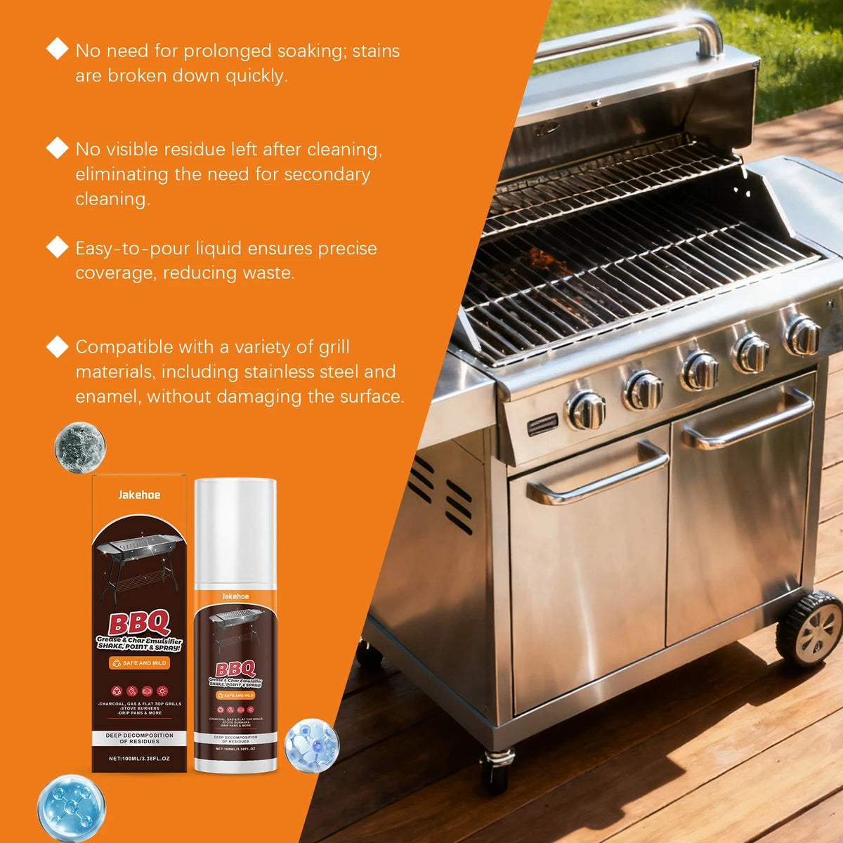 Grill & Oven Cleaner Fast-Acting Grease Remover Spray