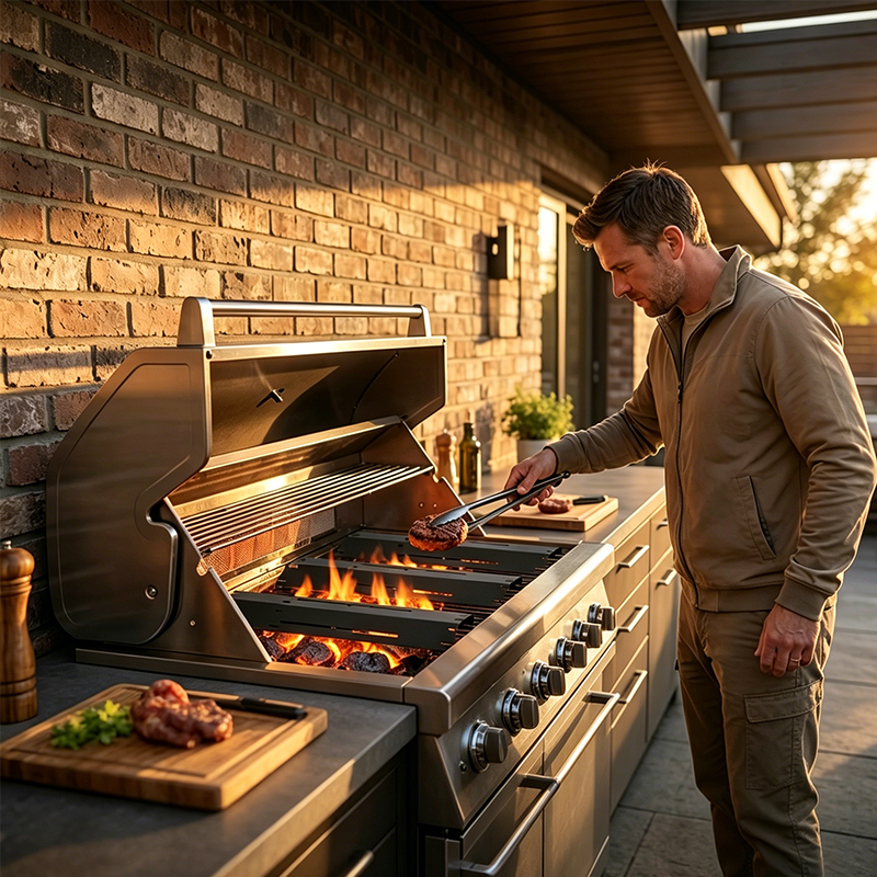 Grill Plate Adjustable Porcelain-Coated Steel Even Heat