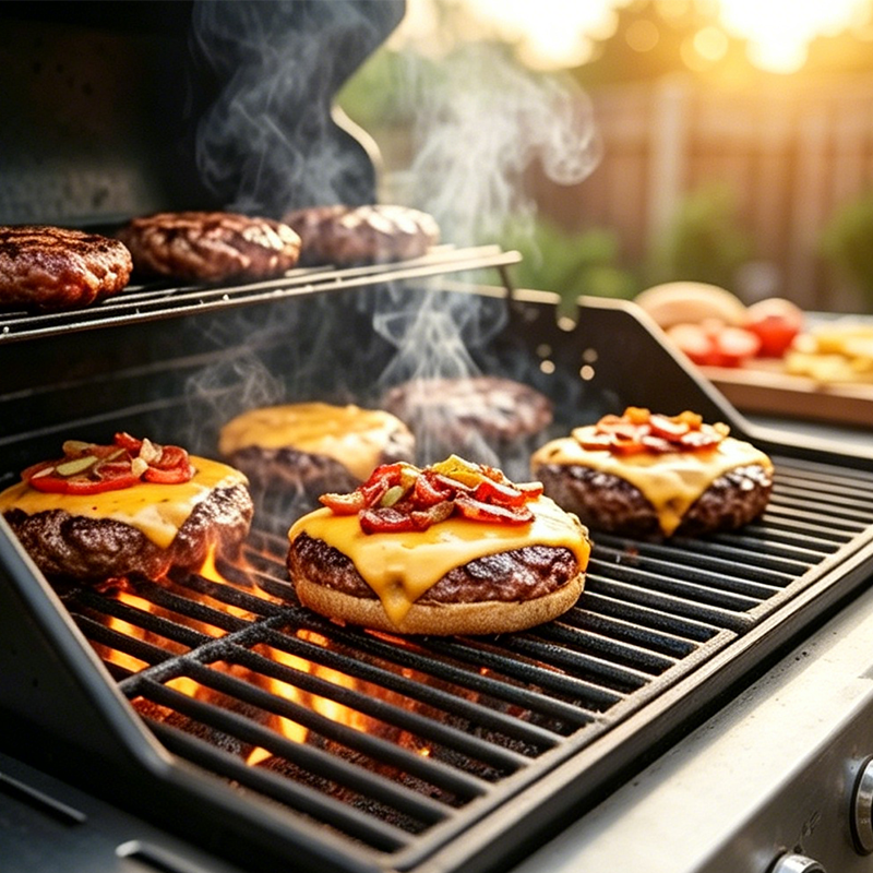 Grill Plate Adjustable Porcelain-Coated Steel Even Heat