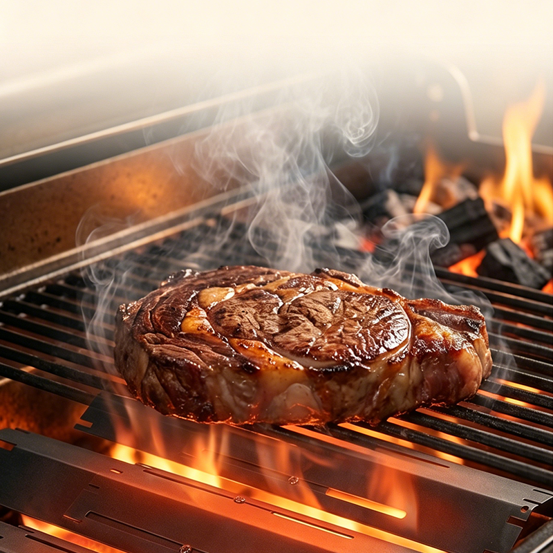 Grill Plate Adjustable Porcelain-Coated Steel Even Heat