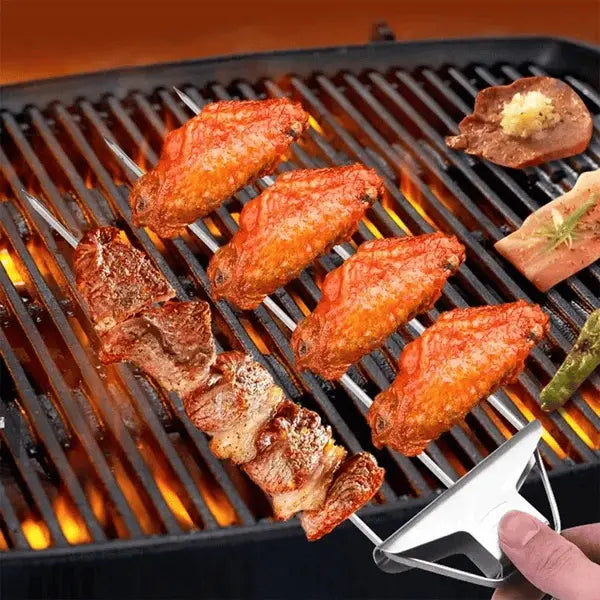 Grill Skewer Set Double-Pronged Stainless Steel Set of 3