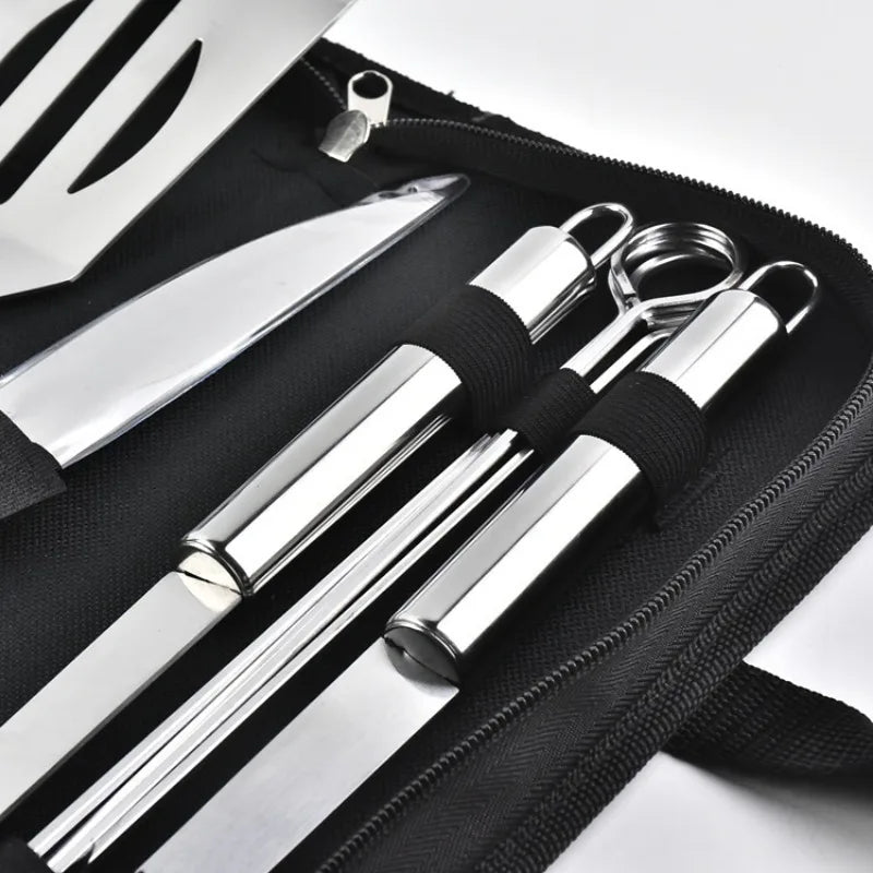 Grill Tool Set Stainless Steel 9-Piece With Carrying Case