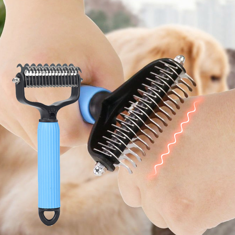 Grooming Brush Safety Blades & Non-Slip Handle