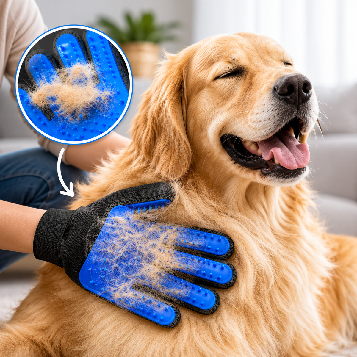Grooming Glove 180 Silicone Nubs Five-Finger