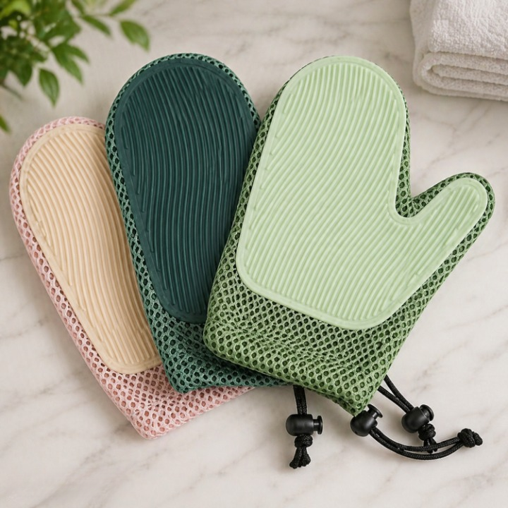 Grooming Gloves Soft Rubber Bristles Gentle Massage