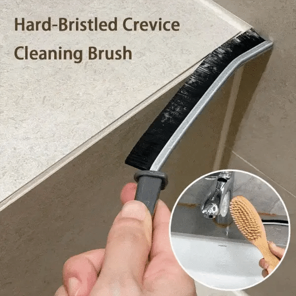 Grout Brush Angled Stiff Bristles Ergonomic Non-Slip Handle