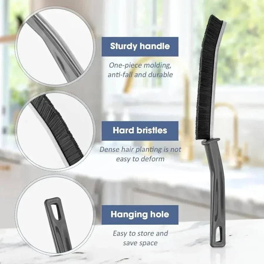 Grout Brush Angled Stiff Bristles Ergonomic Non-Slip Handle