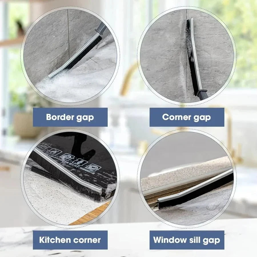 Grout Brush Angled Stiff Bristles Ergonomic Non-Slip Handle