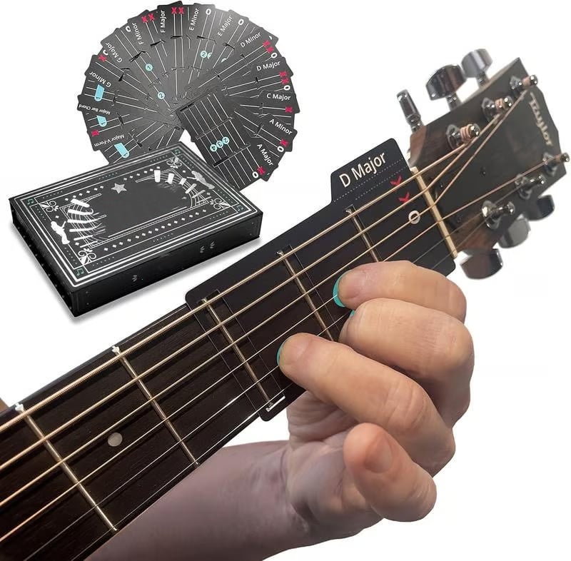 Guitar Chord Card Set Non-Slip Cards & Storage Box