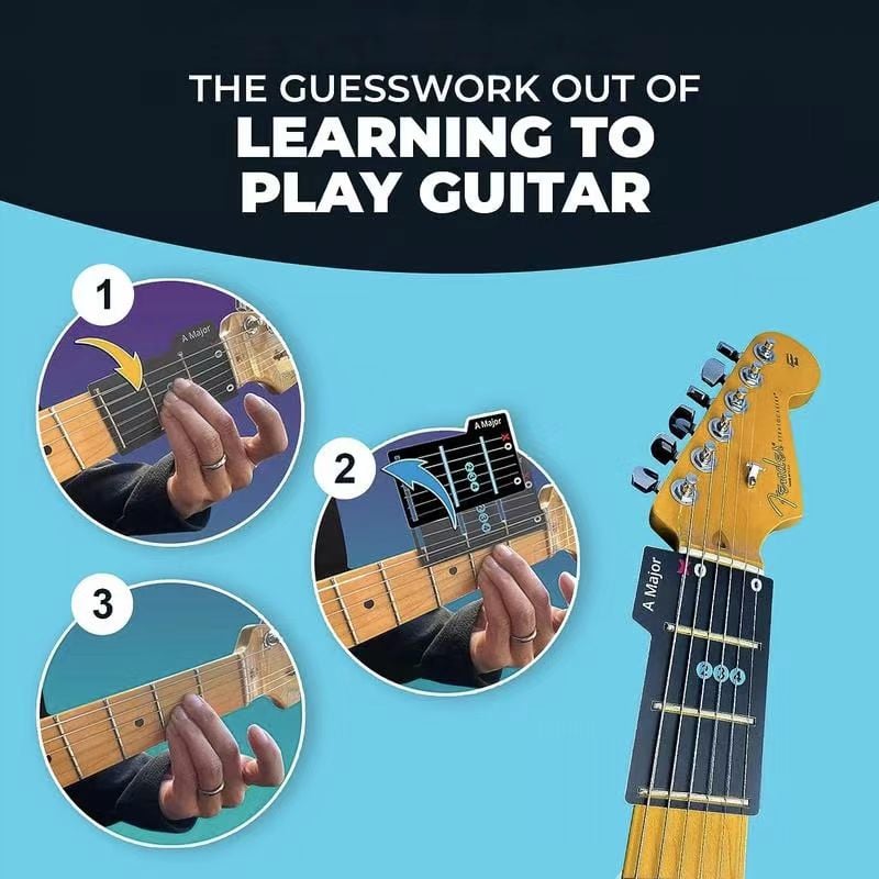 Guitar Chord Card Set Non-Slip Cards & Storage Box