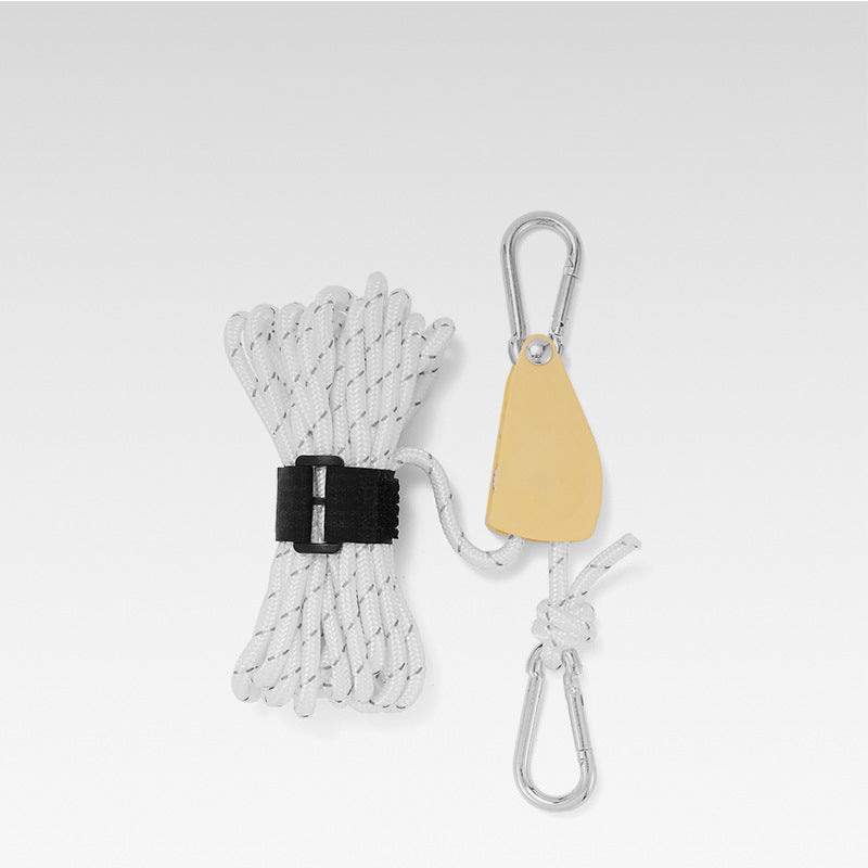 Guy Line Pulley System Knot-Free Supports 419 Lbs