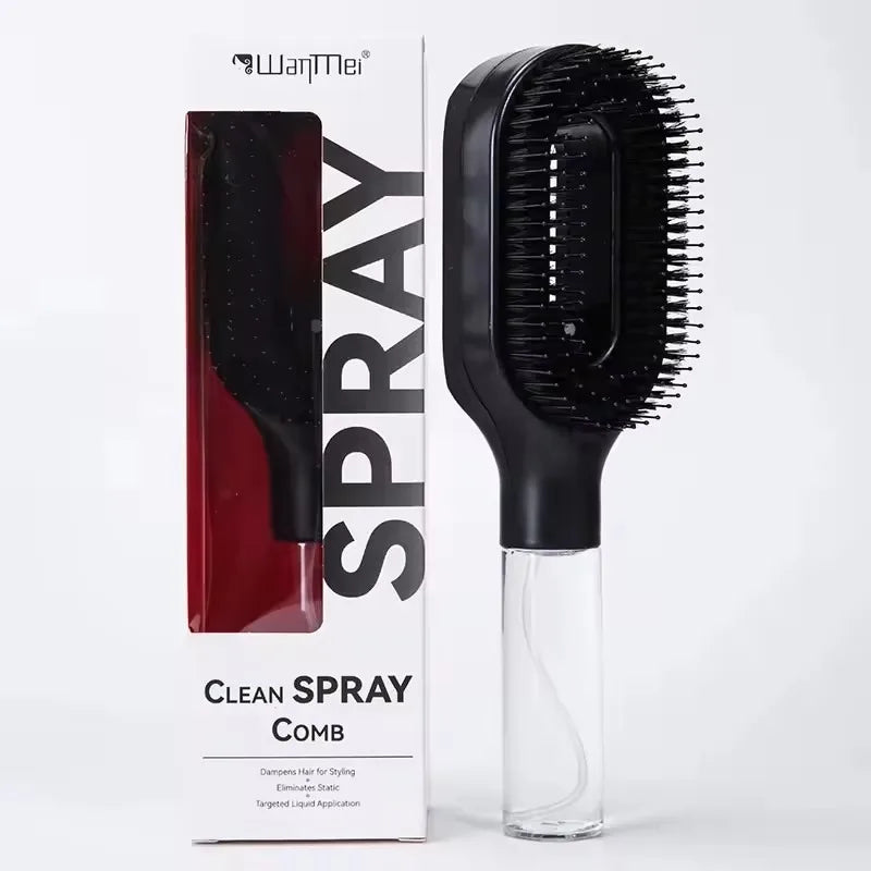 Hair Brush Spray Function Ventilated Head Nylon Bristles